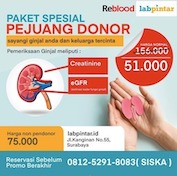 Pemeriksaan Ginjal Harga Rp 51.000 Khusus Pejuang Donor